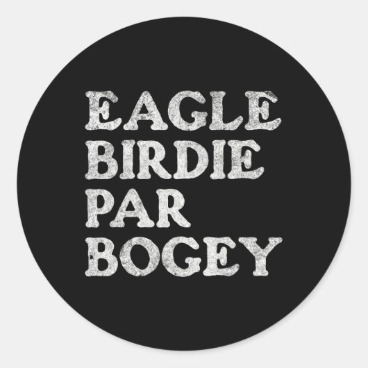 Sticker Rond Eagle Birdie Par Bogey Funny Golf (Devant)