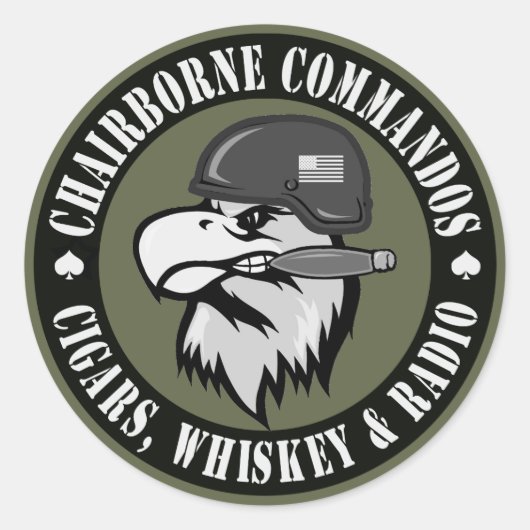 Sticker Rond Eagle de tabagisme rond (Devant)