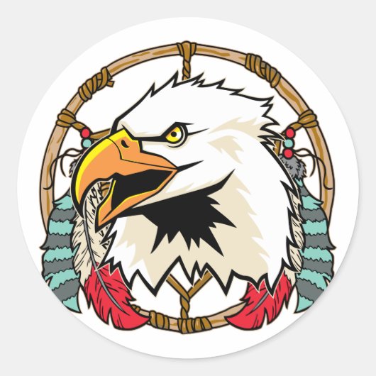 Sticker Rond Eagle Dreamcatcher (Devant)