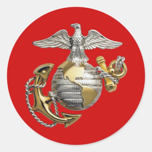 Sticker Rond Eagle Globe et Ancre (Devant)