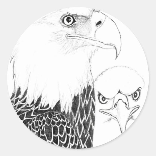 STICKER ROND EAGLE HARRIET + M UN PORTRAIT D'AMOUR (Devant)
