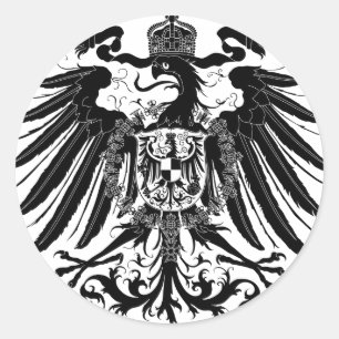 Sticker Rond Eagle prussien noir