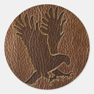Sticker Rond Eagle simili cuir