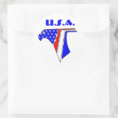 STICKER ROND EAGLE STARS, U.S.A. (Sac)