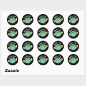Sticker Rond Ear-th Funny Earth Pun Dark BG (Feuille)