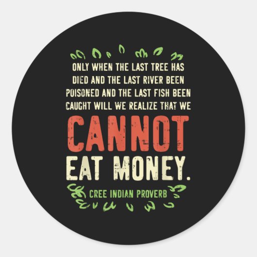 Sticker Rond Earth Day Shirt Pro Save Environment Quote Last Tr (Devant)