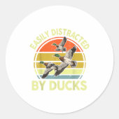 Sticker Rond Easily Distracted Duck Hunting Gift Dad Hunter Son (Devant)