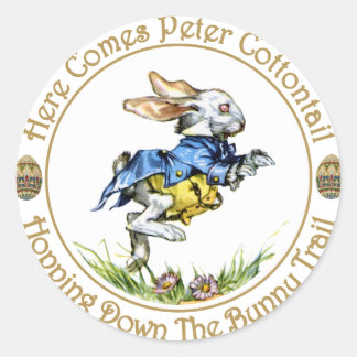 Sticker Rond Easster - Voici Peter Cottontail