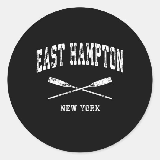 Sticker Rond East Hampton New York Nautical Crossing Oars (Devant)