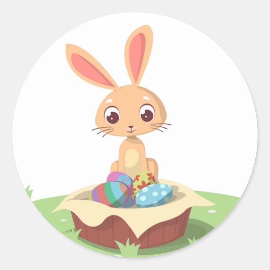 STICKER ROND EASTER BUNNY (Devant)