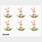 STICKER ROND EASTER BUNNY (Feuille)