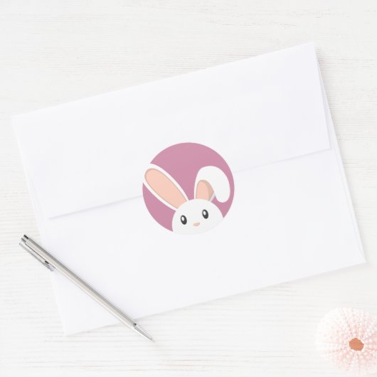Sticker Rond Easter Bunny peeping (Enveloppe)