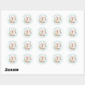 Sticker Rond Easter Bunny Watercolor Floral Personalized (Feuille)