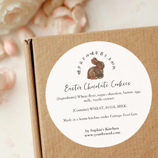 Sticker Rond Easter Chocolate Bunny Ingredient Product
