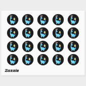 Sticker Rond Easter Day T Rex Dino Rabbit Ears With Egg Boys (Feuille)