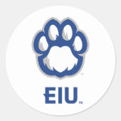 Sticker Rond Eastern Illinois Panthers Empreinte de patte & EIU (Devant)