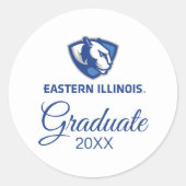 Sticker Rond Eastern Illinois Panthers Head and Wordmark Logo (Devant)
