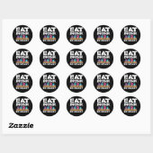 Sticker Rond Eat Drink Be Scary Monster Halloween Creative (Feuille)