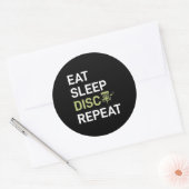 Sticker Rond Eat Sleep Disk Golf Répéter (Enveloppe)