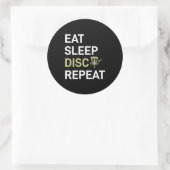 Sticker Rond Eat Sleep Disk Golf Répéter (Sac)