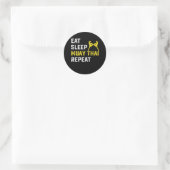 Sticker Rond Eat Sleep Muay Thai Repeat Gift (Sac)
