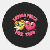 Sticker Rond Eating Zza For Two Pregnancy Valentines Day New Mo (Devant)