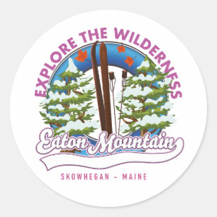 Sticker Rond Eaton Mountain Skowhegan, logo du Maine