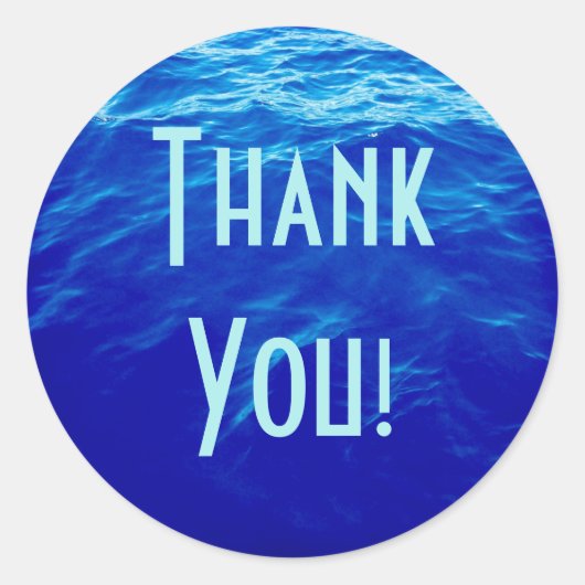 Sticker Rond Eau Bleue Merci (Devant)