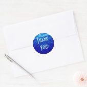 Sticker Rond Eau Bleue Merci (Enveloppe)