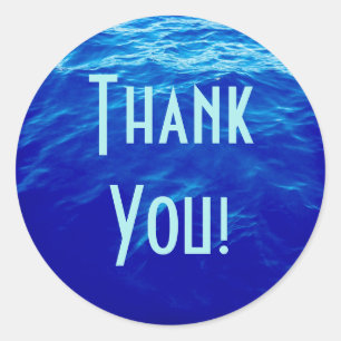 Sticker Rond Eau Bleue Merci