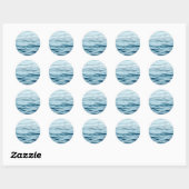 Sticker Rond Eau bleue ondulée (Feuille)