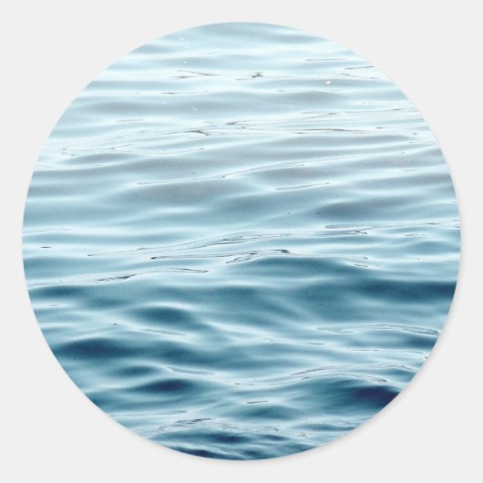 Sticker Rond Eau bleue ondulée (Devant)