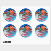 STICKER ROND EAU CALME (Feuille)