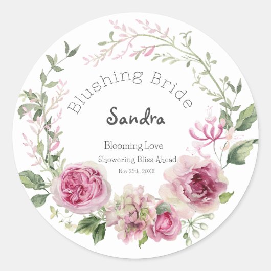 Sticker Rond Eau de la floraison nuptiale de Sandra Douche flor (Devant)