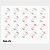 Sticker Rond Eau de mariage de printemps Fleurs de pivoines (Feuille)