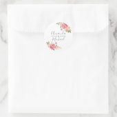 Sticker Rond Eau de mariage de printemps Fleurs de pivoines (Sac)