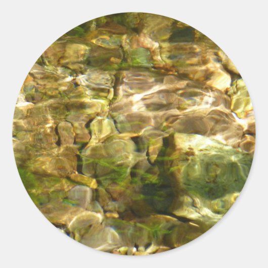 Sticker Rond Eau de sources chaudes Green-Gold Nature (Devant)