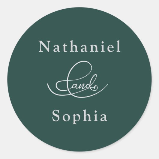 Sticker Rond Eau de verdure Mariage Enveloppe Phoques (Devant)