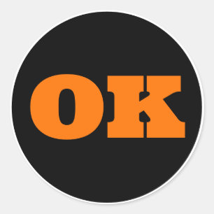 Sticker Rond Eau douce (OK) - Noir x Orange x Blanc