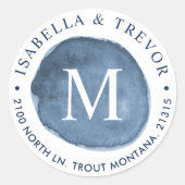 Sticker Rond Eau du lac | Sceau d'enveloppe monographique (Devant)