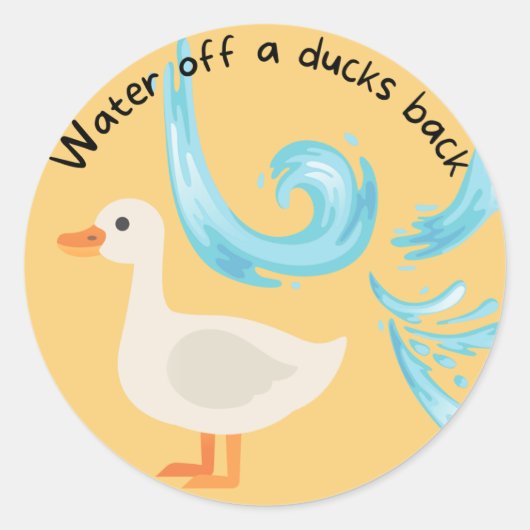 Sticker Rond Eau D'Un Bâton De Retour De Canards (Devant)