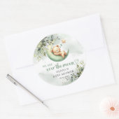 Sticker Rond Eau neutre de genre vert sur la lune (Enveloppe)