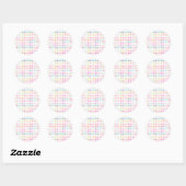Sticker Rond Eau rose turquoise bleu pois motif (Feuille)