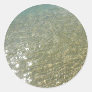 Sticker Rond Eau sur la plage I Photographie de nature abstrait