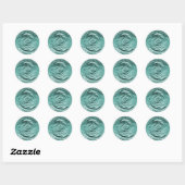 Sticker Rond Eau Turquoise (Feuille)