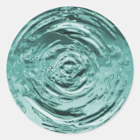 Sticker Rond Eau Turquoise (Devant)