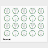 Sticker Rond Eau verte moderne tropicale feuille mariage (Feuille)