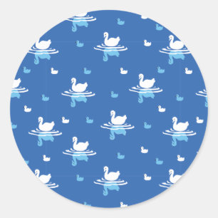 Sticker Rond Eaux sereines - Conception Motif de Swan Lake