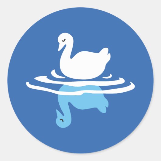 Sticker Rond Eaux sereines - Conception Motif de Swan Lake (Devant)
