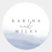 Sticker Rond Ebb Tide | Mariage d'aquarelle côtière (Devant)